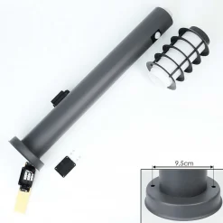 Borne Lumineuse Caserta Anthracite, 1 Lumiere, Detecteur De Mouvement