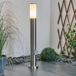 Borne Lumineuse Caserta Nickel Mat, 1 Lumiere