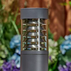 Borne Lumineuse Dakar Anthracite, 1 Lumiere, Detecteur De Mouvement