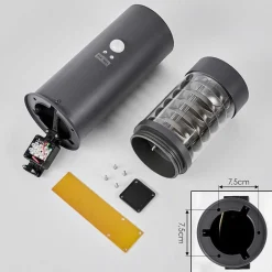 Borne Lumineuse Dakar Anthracite, 1 Lumiere, Detecteur De Mouvement