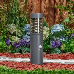 Borne Lumineuse Dakar Anthracite, 1 Lumiere, Detecteur De Mouvement