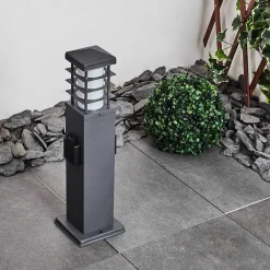 Borne Lumineuse Habolale Gris, 1 Lumiere