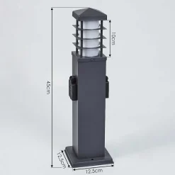 Borne Lumineuse Habolale Gris, 1 Lumiere