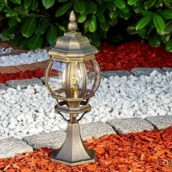 Borne Lumineuse Lentua Brun Dore, 1 Lumiere