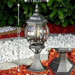 Borne Lumineuse Lentua Noir, 1 Lumiere