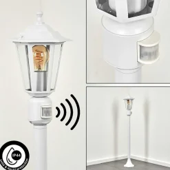 Borne Lumineuse Loria Blanc, 1 Lumiere, Detecteur De Mouvement