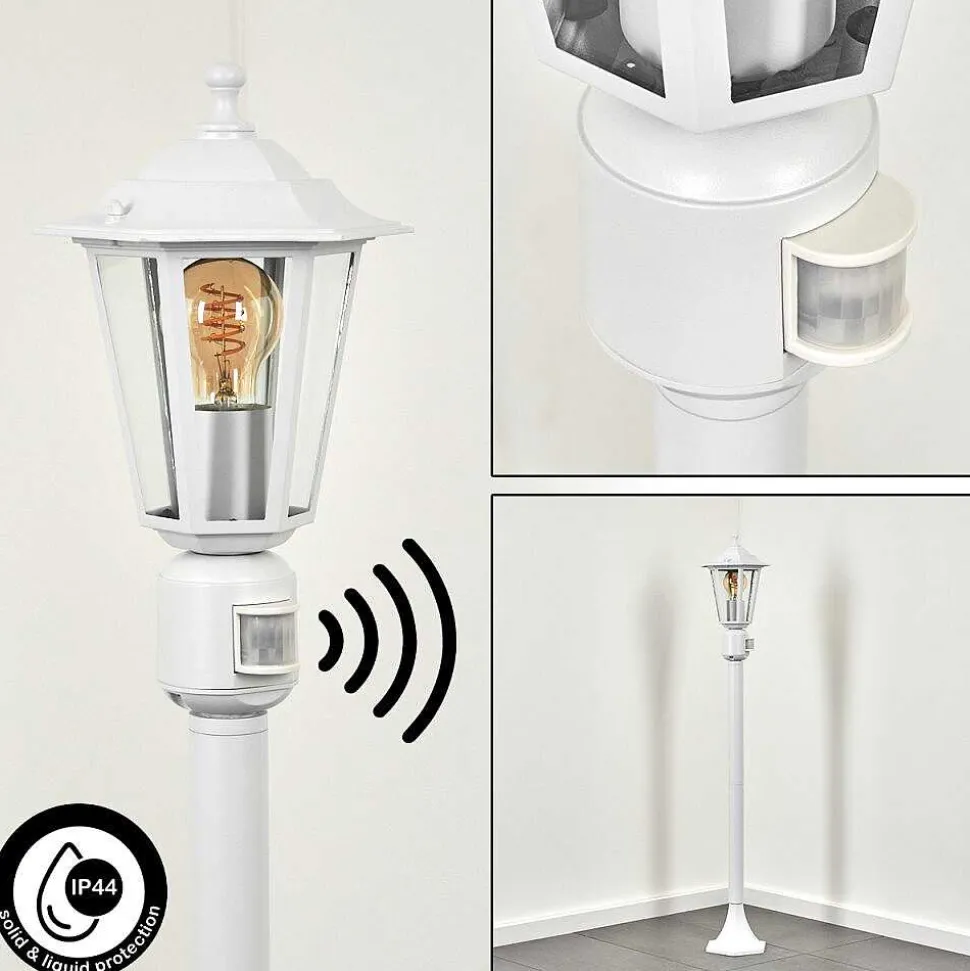 Borne Lumineuse Loria Blanc, 1 Lumiere, Detecteur De Mouvement