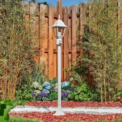 Borne Lumineuse Naofe Blanc, 1 Lumiere, Detecteur De Mouvement