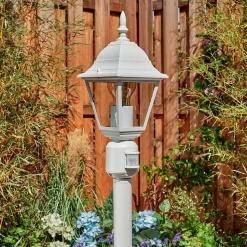 Borne Lumineuse Naofe Blanc, 1 Lumiere, Detecteur De Mouvement