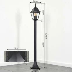 Borne Lumineuse Naofe Noir, 1 Lumiere