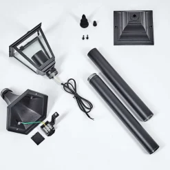 Borne Lumineuse Naofe Noir, 1 Lumiere