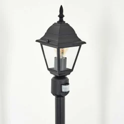 Borne Lumineuse Naofe Noir, 1 Lumiere, Detecteur De Mouvement