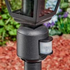 Borne Lumineuse Naofe Noir, 1 Lumiere, Detecteur De Mouvement