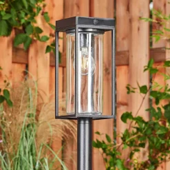 Borne Lumineuse Palanga Led Noir, 1 Lumiere