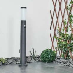 Borne Lumineuse Sessa Anthracite, 1 Lumiere, Detecteur De Mouvement