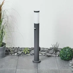Borne Lumineuse Sessa Anthracite, 1 Lumiere, Detecteur De Mouvement