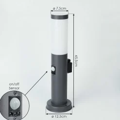 Borne Lumineuse Sessa Anthracite, 1 Lumiere, Detecteur De Mouvement