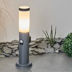 Borne Lumineuse Sessa Anthracite, 1 Lumiere, Detecteur De Mouvement