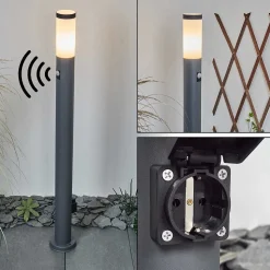 Borne Lumineuse Sessa Anthracite, 1 Lumiere, Detecteur De Mouvement