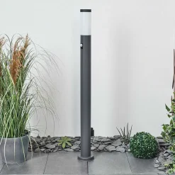 Borne Lumineuse Sessa Anthracite, 1 Lumiere, Detecteur De Mouvement