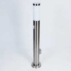 Borne Lumineuse Sessa Nickel Mat, 1 Lumiere, Detecteur De Mouvement