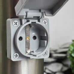 Borne Lumineuse Sessa Nickel Mat, 1 Lumiere, Detecteur De Mouvement