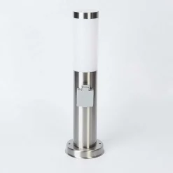 Borne Lumineuse Sessa Nickel Mat, 1 Lumiere