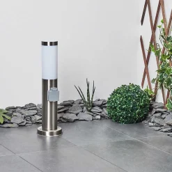 Borne Lumineuse Sessa Nickel Mat, 1 Lumiere