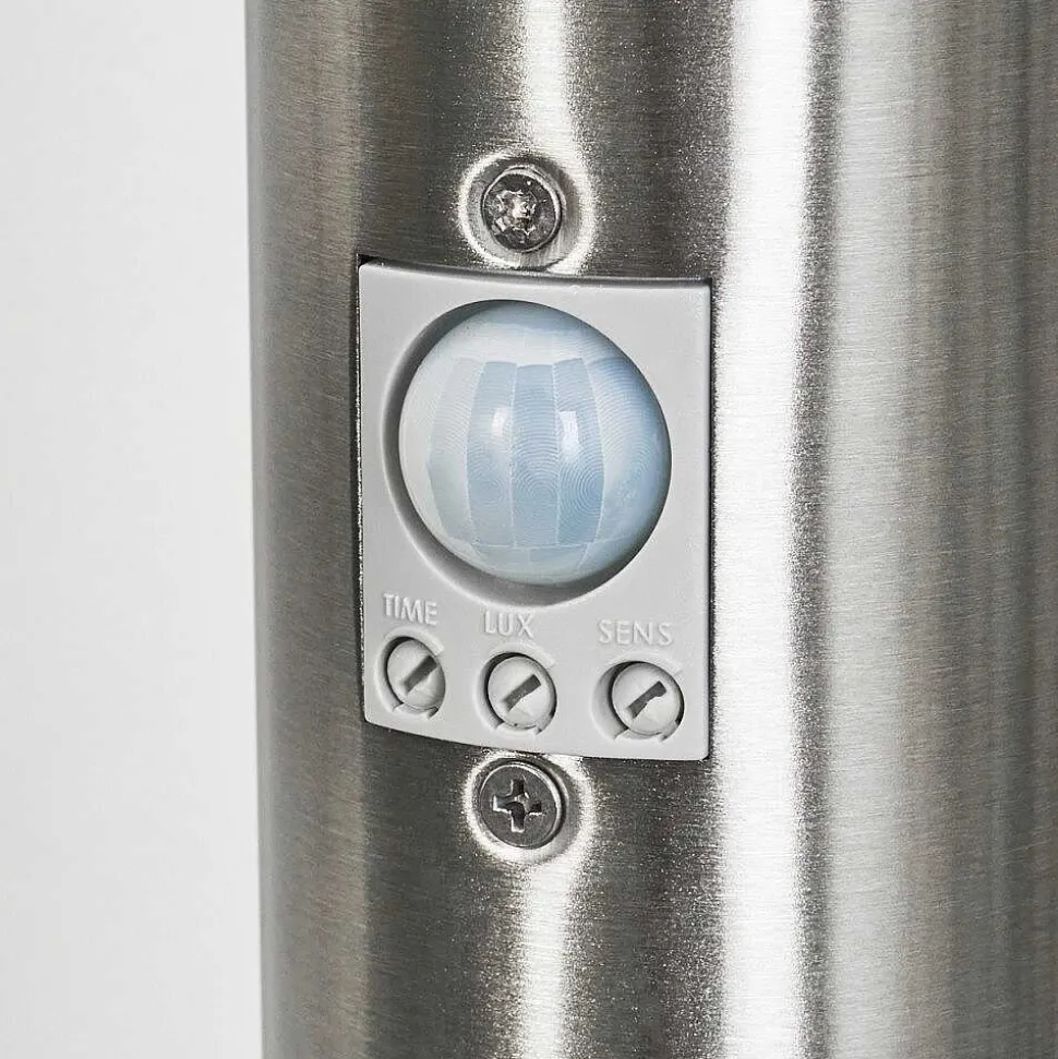 Borne Lumineuse Sessa Nickel Mat, 1 Lumiere, Detecteur De Mouvement