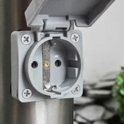 Borne Lumineuse Sessa Nickel Mat, 1 Lumiere, Detecteur De Mouvement