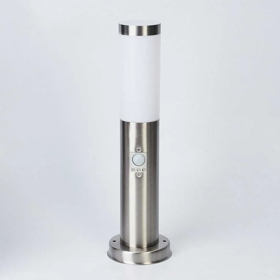 Borne Lumineuse Sessa Nickel Mat, 1 Lumiere, Detecteur De Mouvement