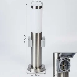 Borne Lumineuse Sessa Nickel Mat, 1 Lumiere