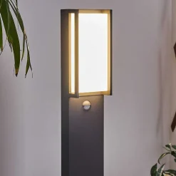 Borne Lumineuse Skove Led Anthracite, 1 Lumiere, Detecteur De Mouvement