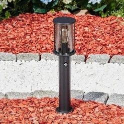 Borne Lumineuse Sumalao Noir, 1 Lumiere, Detecteur De Mouvement