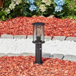 Borne Lumineuse Sumalao Noir, 1 Lumiere, Detecteur De Mouvement