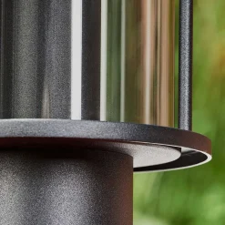 Borne Lumineuse Sumalao Noir, 1 Lumiere, Detecteur De Mouvement