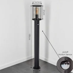 Borne Lumineuse Sumalao Noir, 1 Lumiere, Detecteur De Mouvement