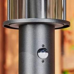 Borne Lumineuse Sumalao Noir, 1 Lumiere, Detecteur De Mouvement