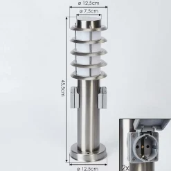 Borne Lumineuse Tunes Nickel Mat, 1 Lumiere