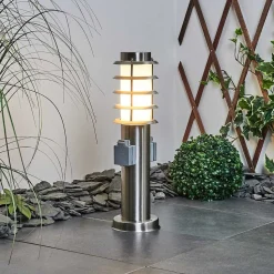 Borne Lumineuse Tunes Nickel Mat, 1 Lumiere