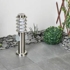 Borne Lumineuse Tunes Nickel Mat, 1 Lumiere