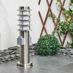 Borne Lumineuse Tunes Nickel Mat, 1 Lumiere