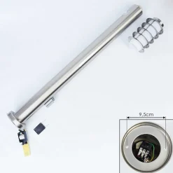 Borne Lumineuse Tunes Nickel Mat, 1 Lumiere, Detecteur De Mouvement