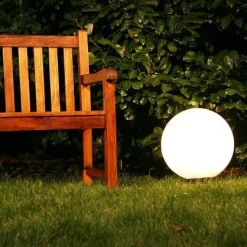 Boule Lumineuse De Jardin 40 Cm Blanc, 1 Lumiere