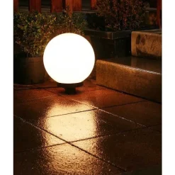 Boule Lumineuse De Jardin 20 Cm Blanc, 1 Lumiere