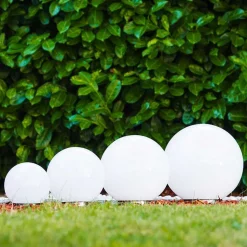 Boule Lumineuse Solar Led Acier Inoxydable, 2 Lumieres