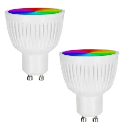 Candal Gu10 Led Rgb 6,5 Watt 2200-6500 Kelvin 345 Lumen Lot De 2 Avec Telecommande