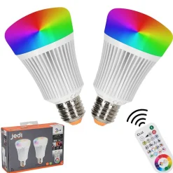 Idual E27 Led Rgb 11 Watt 2200-6500 Kelvin 806 Lumen Lot De 2 Avec Telecommande
