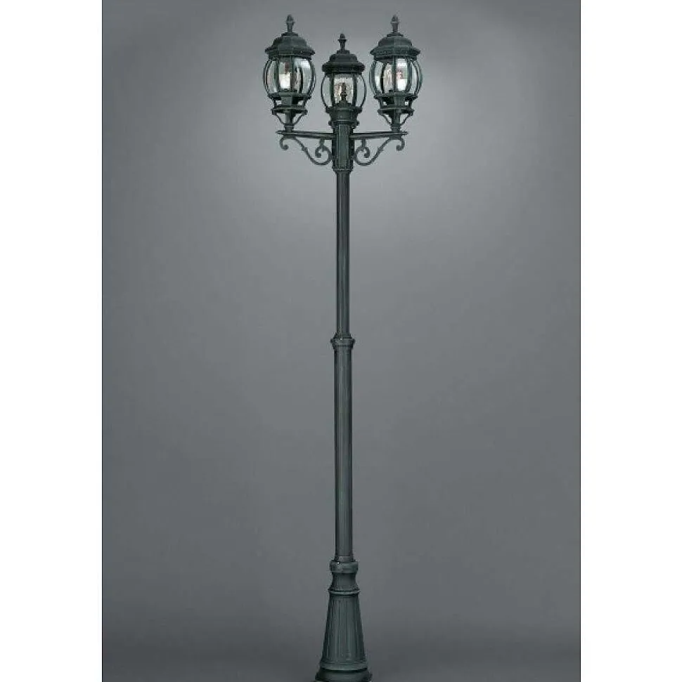 Kobe Reverbere Vert, Noir, 3 Lumieres