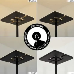 Lampadaire A Vasque Janze Led Noir, 2 Lumieres